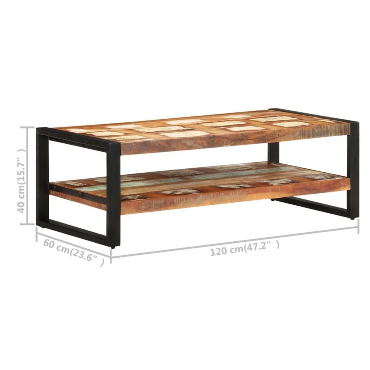 VIDAXL Table basse 120x60x40 cm Bois de recuperation solide