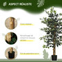 Voir la diapositive 5 : HOMCOM Arbre artificiel plante artificiel ficus banian hauteur 1,3 m tronc branches liane lichen feuilles grand réalisme pot inclus