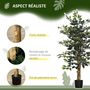 Voir la diapositive 5 : HOMCOM Arbre artificiel plante artificiel ficus banian hauteur 1,3 m tronc branches liane lichen feuilles grand réalisme pot inclus