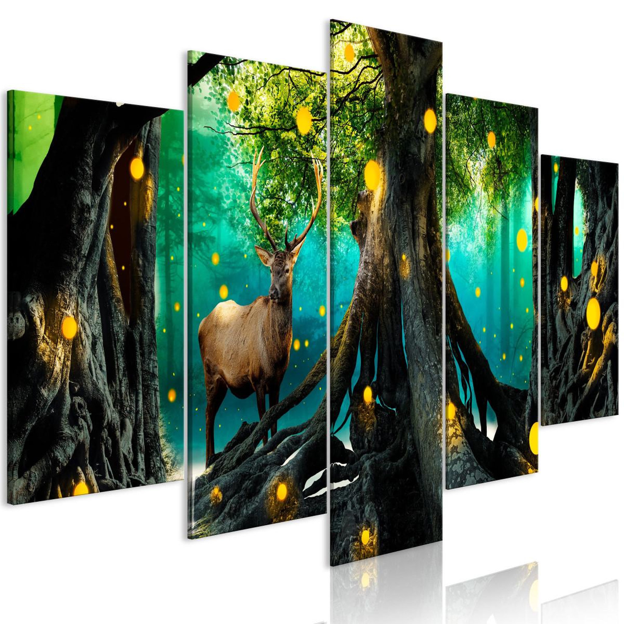Voir la diapositive 1 : Paris Prix Tableau imprimé 5 panneaux  enchanted forest wide