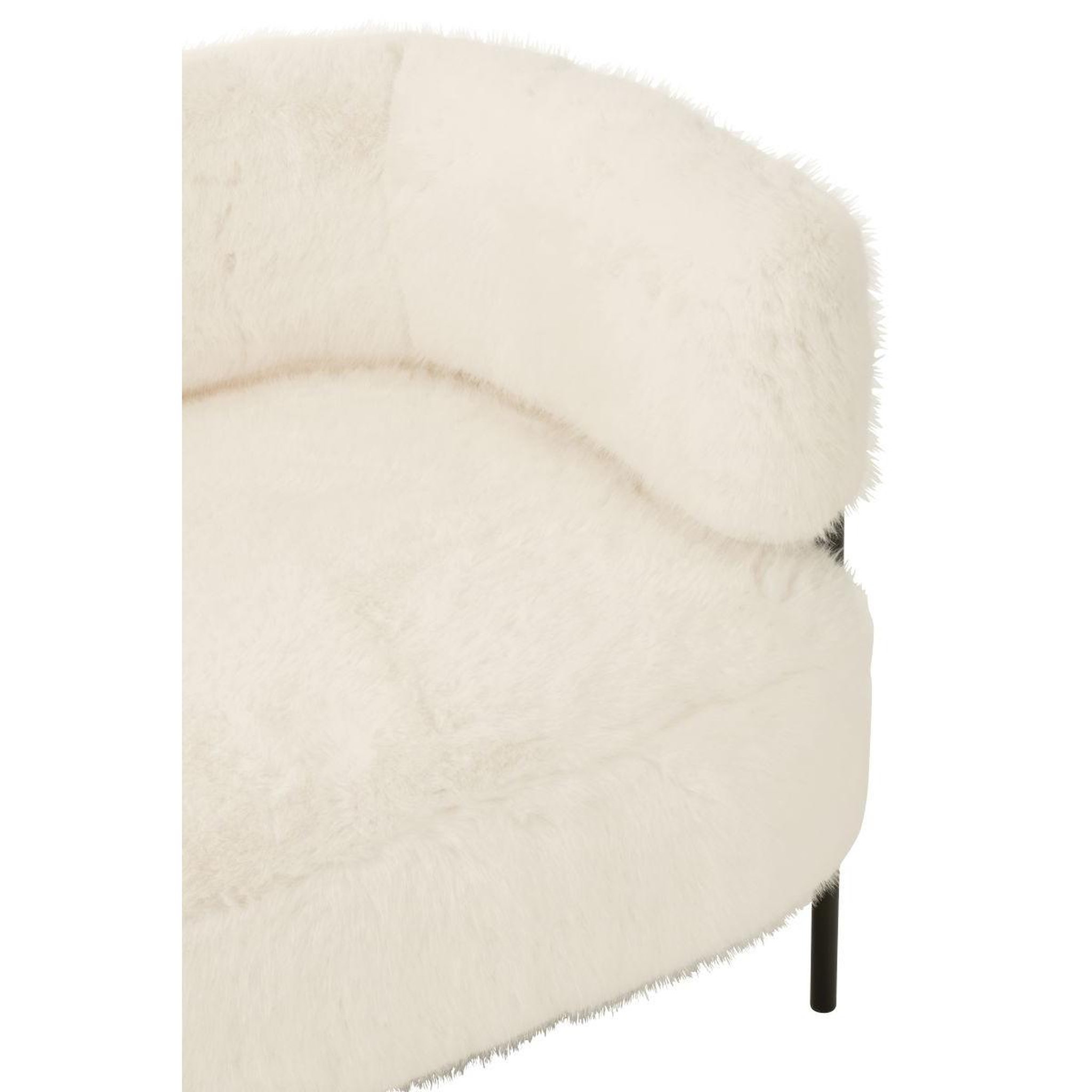 Voir la diapositive 5 : J-LINE Canapé 2 places imitation fourrure  bun  133cm blanc