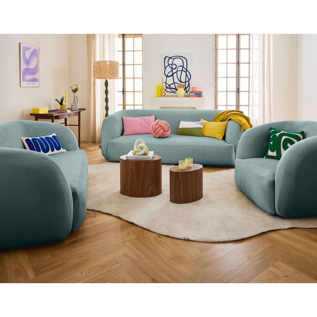 LISA DESIGN Ernee - fauteuil cocon - en velours