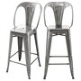 Voir la diapositive 1 : Rendez vous déco Lot de 2 chaises pour îlot central 67 cm en métal chrome-Indus