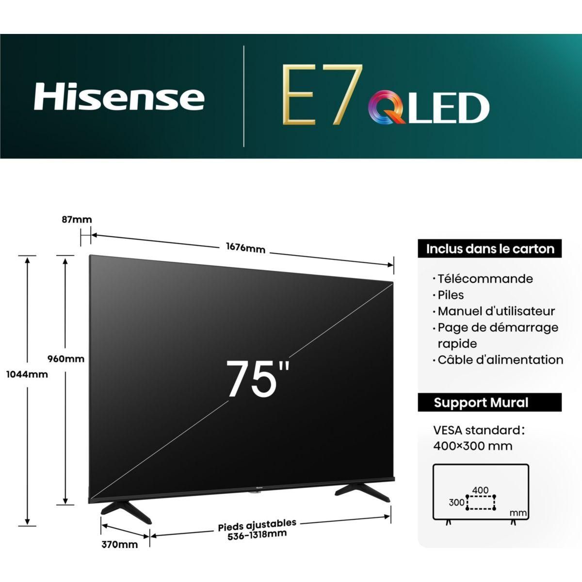 Hisense TV QLED 75E7NQ 2024