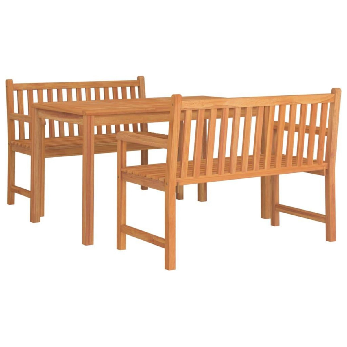 VIDAXL Ensemble a manger de jardin 3 pcs Bois de teck massif