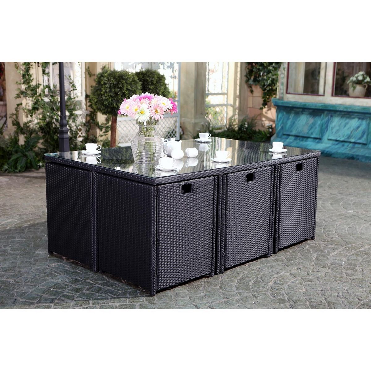 CONCEPT USINE Miami 6 noir-gris + housse de protection MIAMI