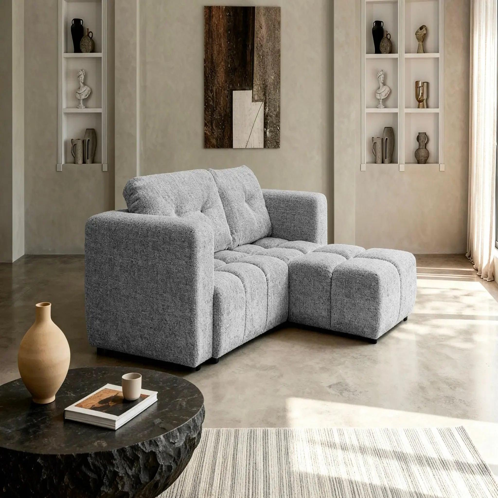 Voir la diapositive 5 : CASANOVA PARIS Romy 3 places - canapé d'angle convertible tissu chenille 3 places