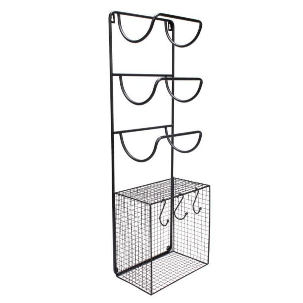 Paris Prix Porte Serviettes & Étagère  Métal  82cm Noir