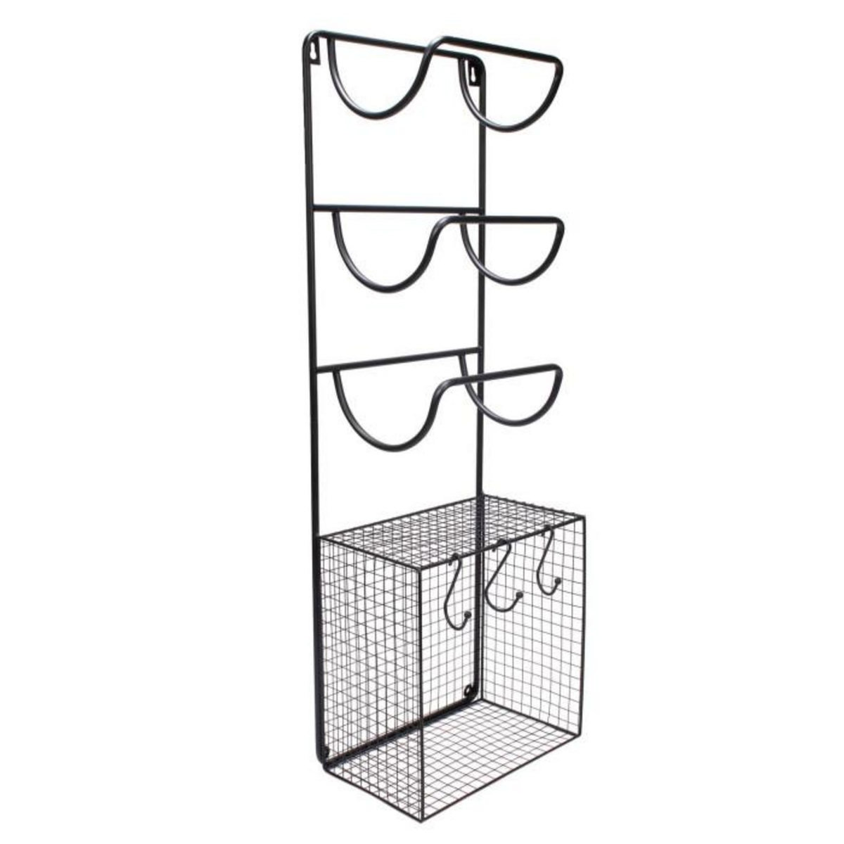 Paris Prix Porte Serviettes & Étagère  Métal  82cm Noir