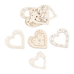 Paris Prix Lot de 8 Embellisseurs en Bois  Cœurs  Naturel