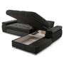 Voir la diapositive 4 : BEST MOBILIER Bianca - canapé d'angle droit 4 places convertible avec coffre en tissu texturé