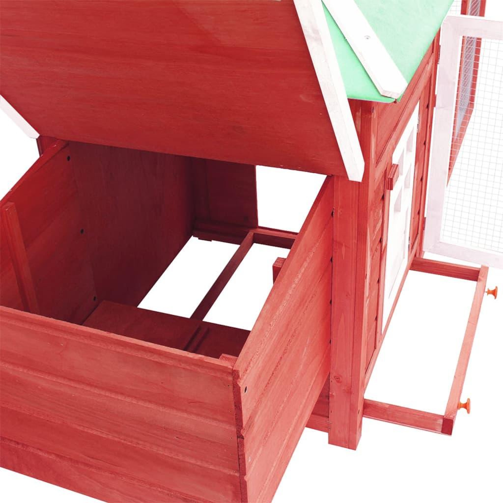 Voir la diapositive 4 : VIDAXL Poulailler avec nichoir Rouge 190x72x102cm Bois de sapin massif
