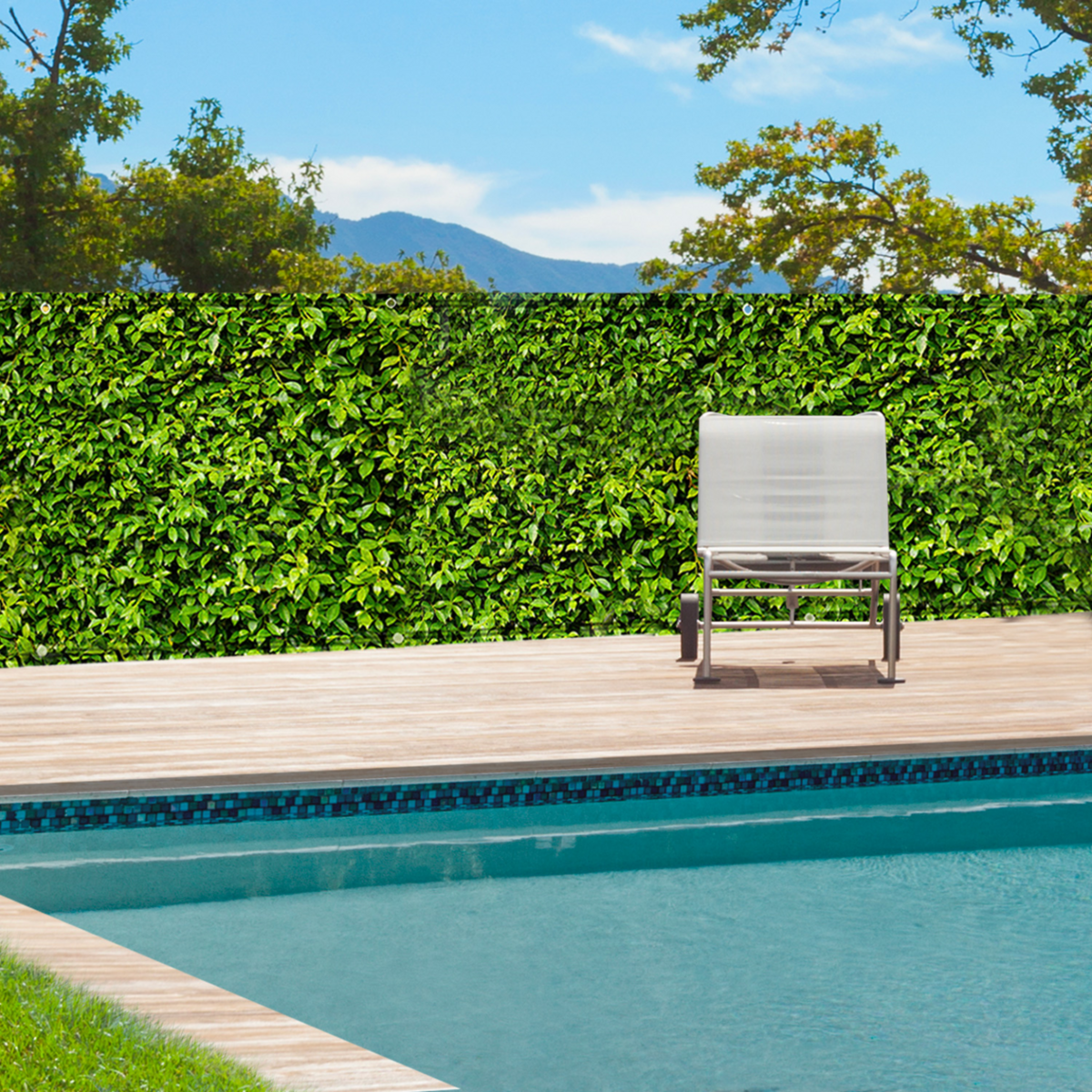 ID MARKET Brise vue occultant 2 x 10 M imprimé feuillage 160 gr/m²