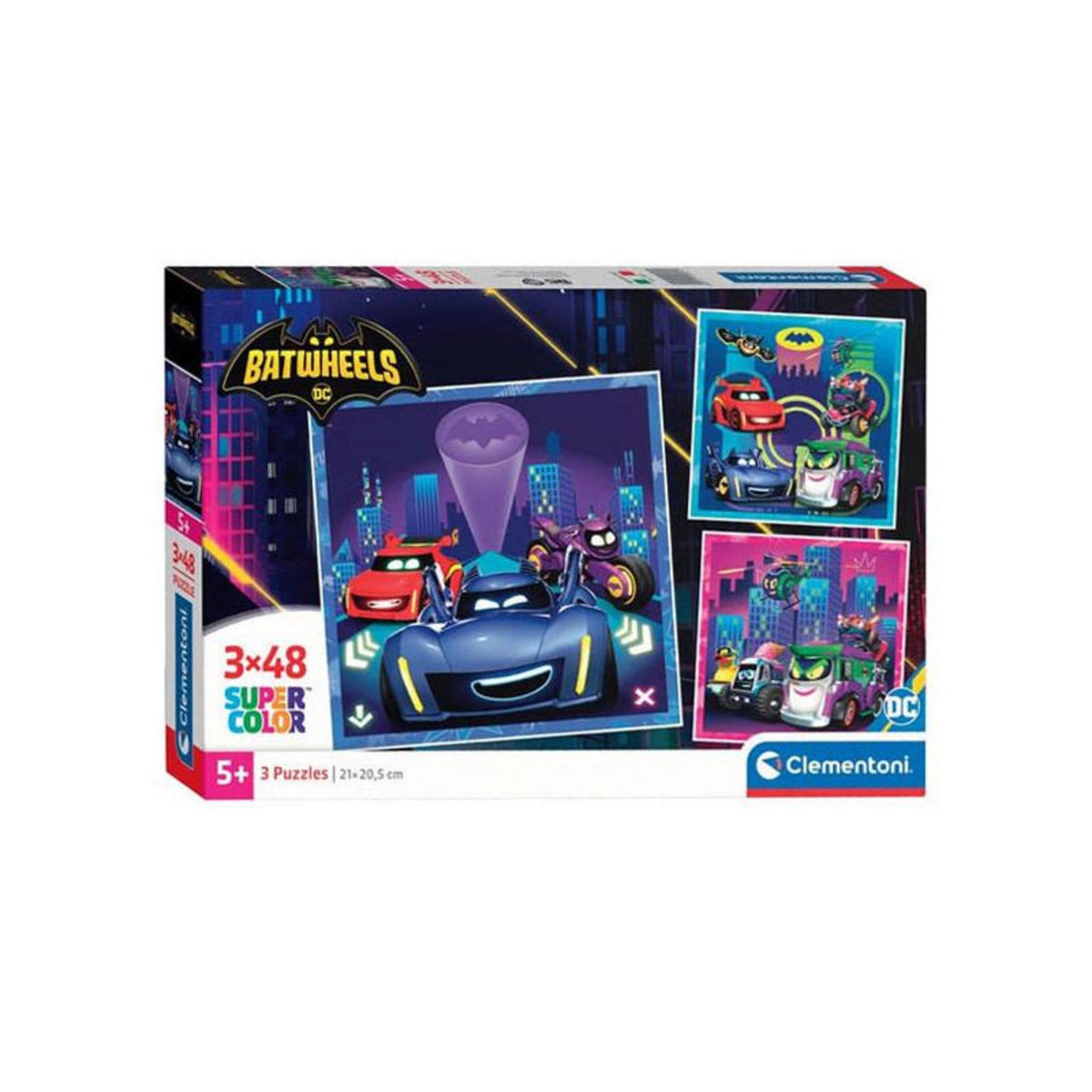 CLEMENTONI Clementoni Jigsaw Puzzle Super Color Square Batwheels, 3x48pcs. 25307
