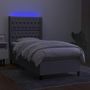 Voir la diapositive 3 : VIDAXL Sommier a lattes de lit matelas LED Gris clair 80x200cm Tissu