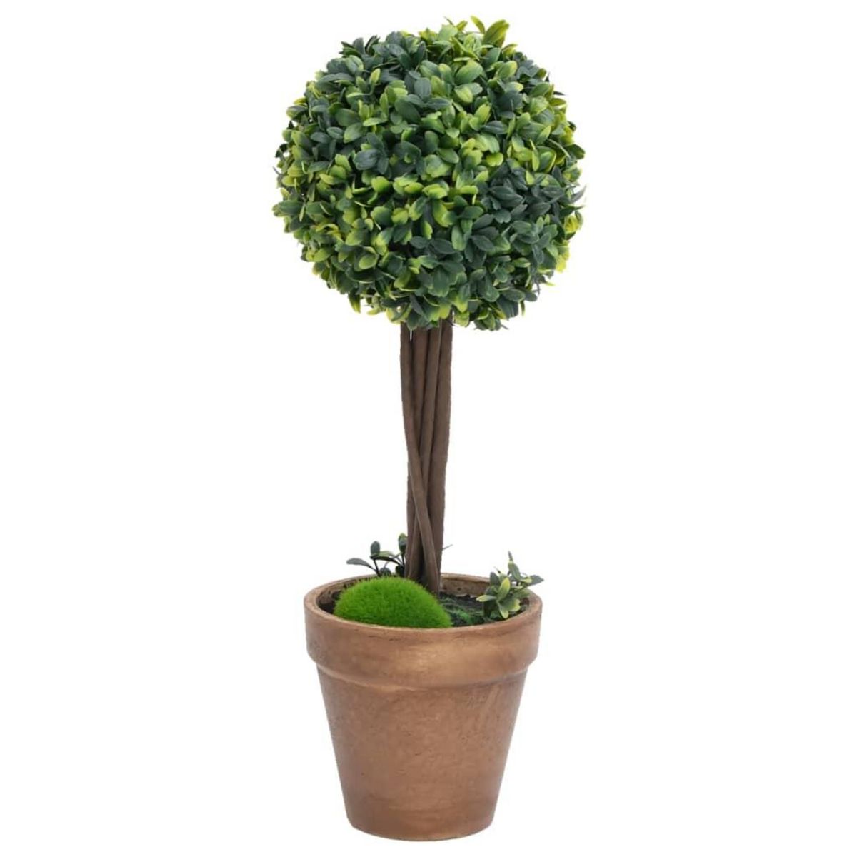VIDAXL Plantes de buis artificiel 2 pcs avec pots Boule Vert 33 cm