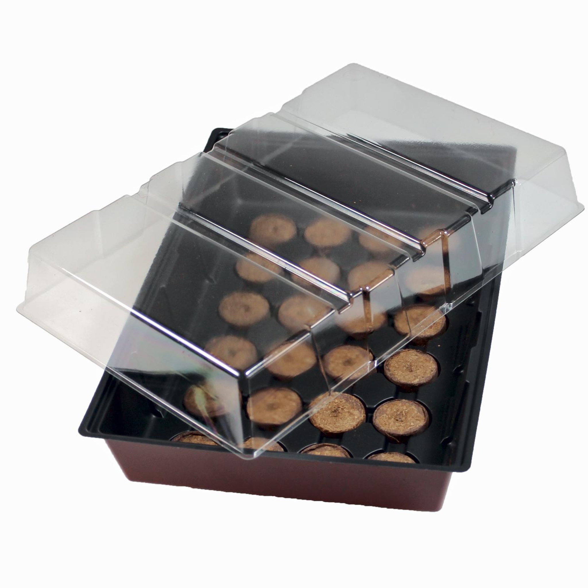 Voir la diapositive 1 :  Serre avec 24 pastilles 35 x 23,5 x 11cm