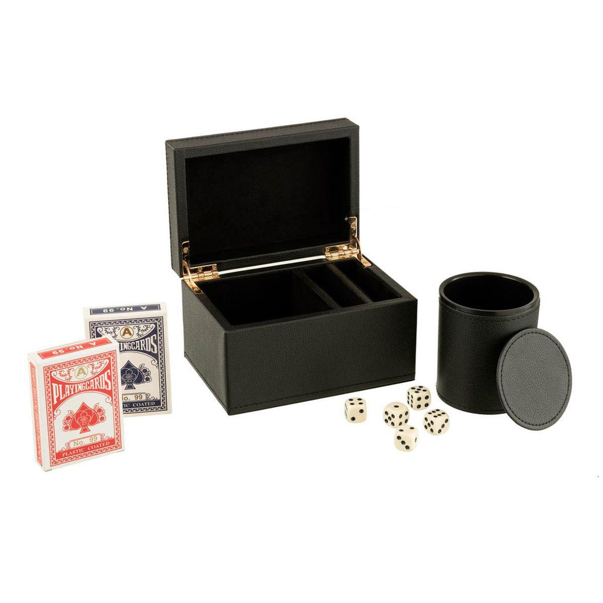 J-LINE Boîte jeux de cartes  ezra  17cm noir