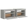 Voir la diapositive 5 : VIDAXL Tables de chevet 2 pcs avec LED Gris beton 60x35x40 cm