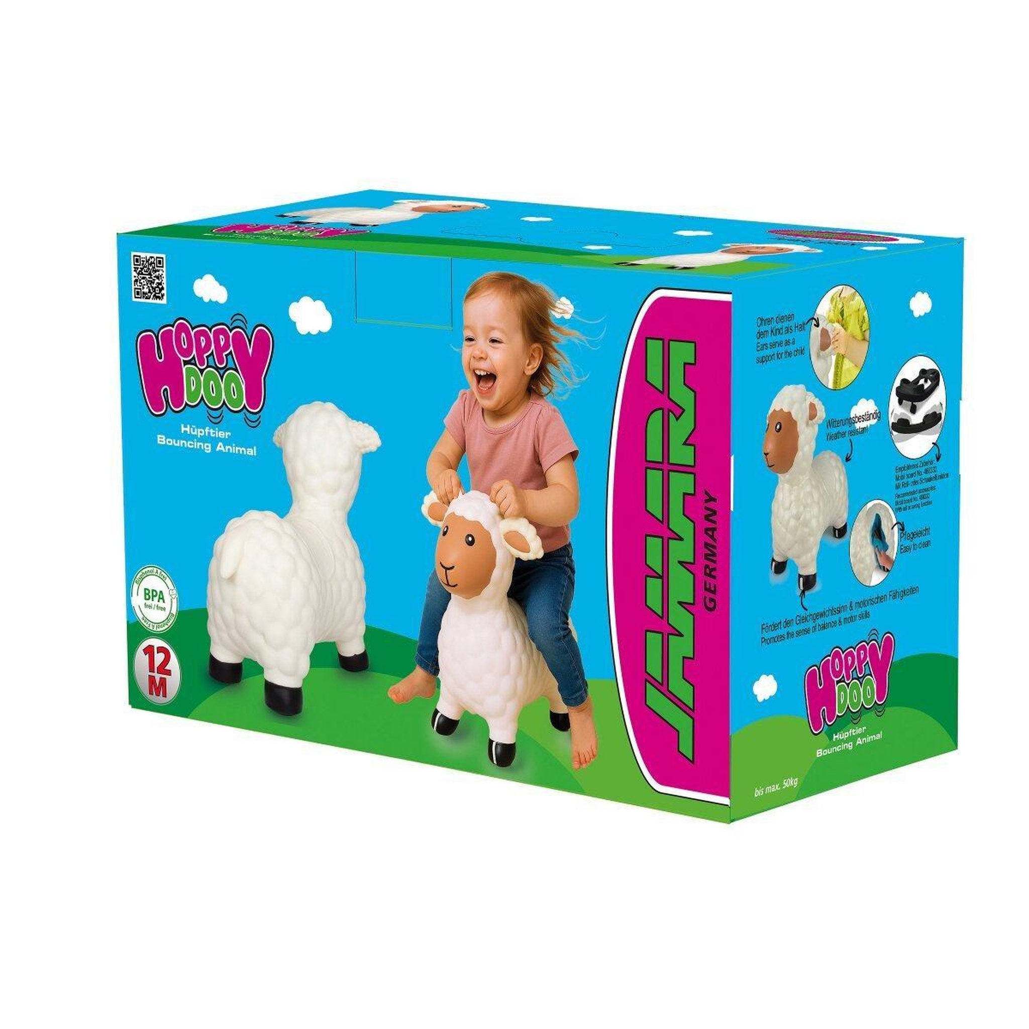 Voir la diapositive 4 : Jamara Animal rebondissante mouton hoppydoo blanc avec pompe