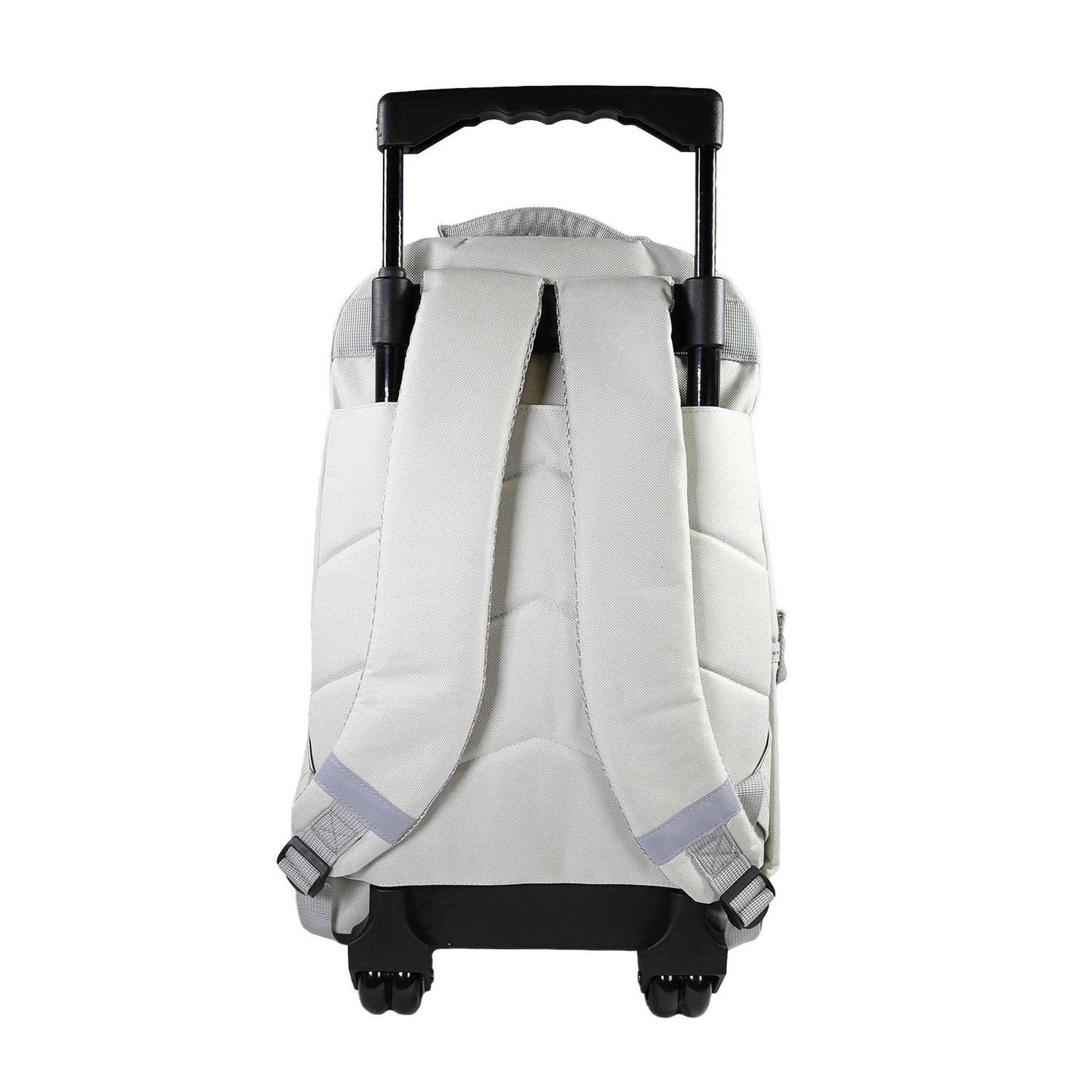 Voir la diapositive 4 : Bagtrotter Lili Lou - Sac à dos  à roulettes gris/rose  2 compartiments - Bagtrotter
