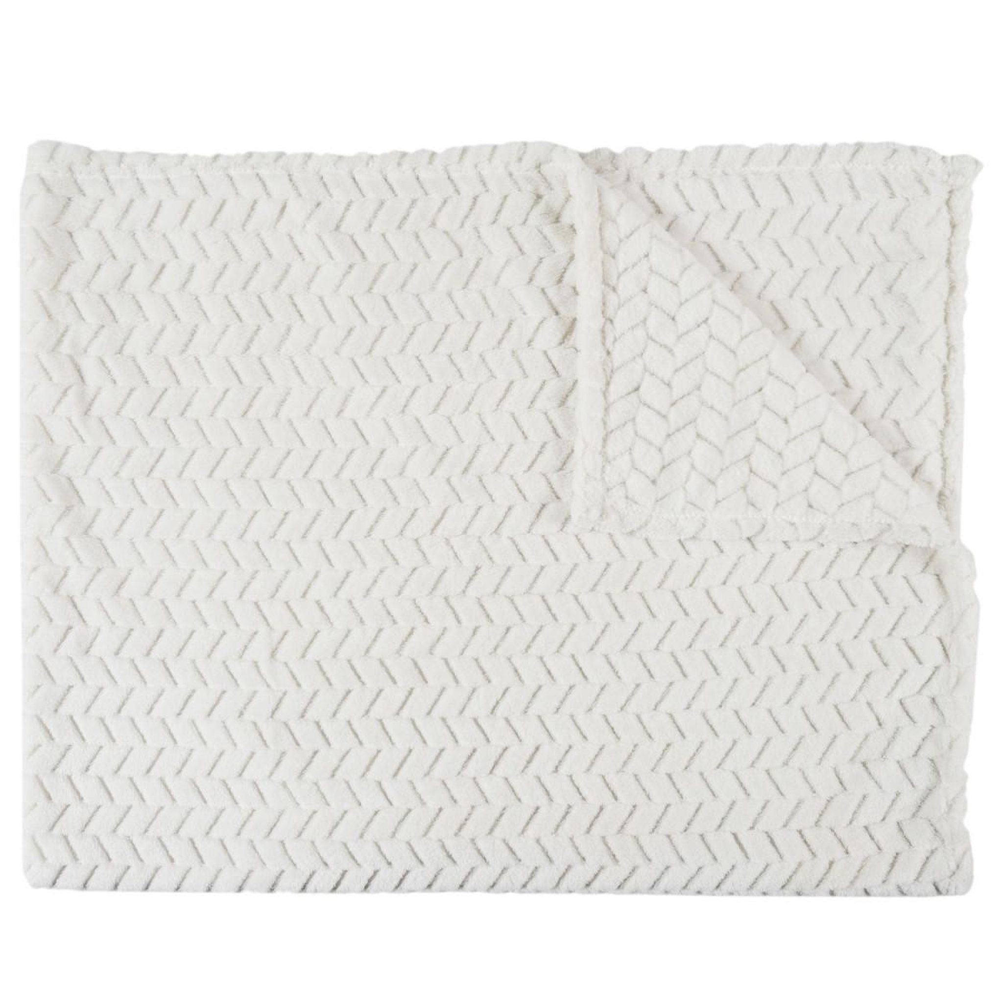 Voir la diapositive 2 : The Home Deco Factory Plaid effet chevron  crush  120x150cm crème