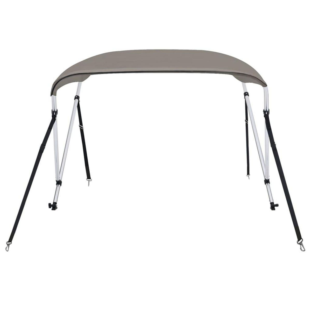 VIDAXL Auvent bimini a 2 arceaux gris 150x120x110 cm