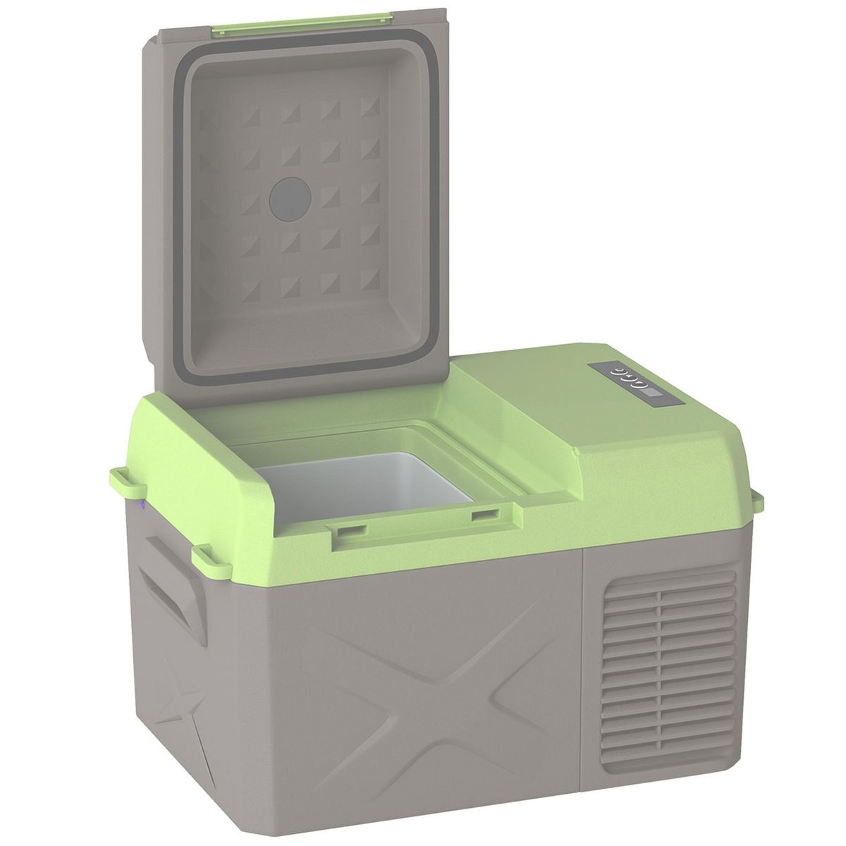 OUTSUNNY Glacière électrique voiture à compression 12L - réfrigérateur voiture congélateur 12/24V 60W max 2 modes gris vert