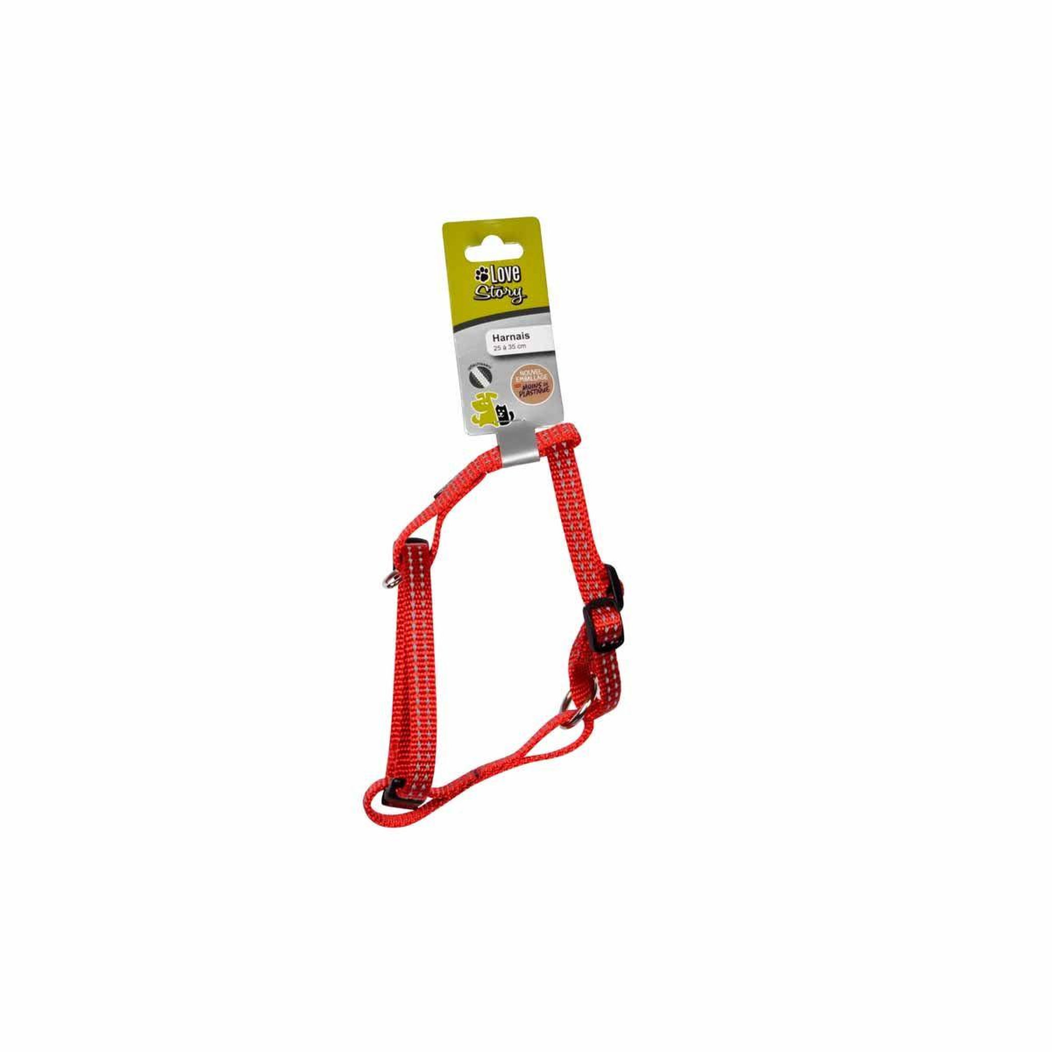 Voir la diapositive 2 : HOMEA Harnais pour chien  coutures réfléchissantes  35cm rouge