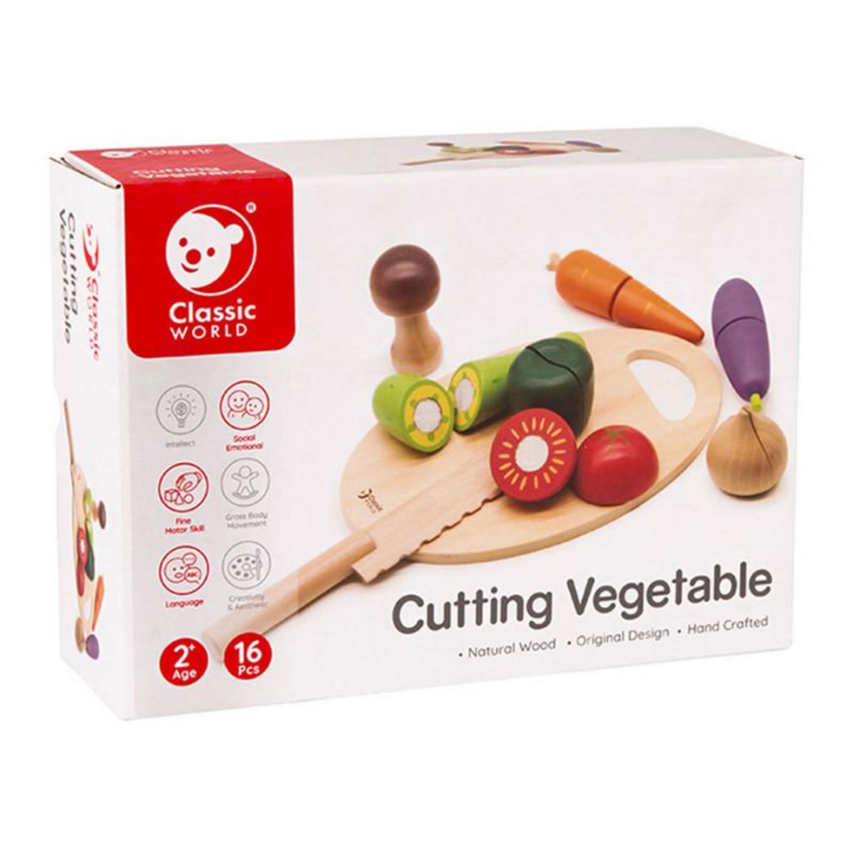 CLASSIC WORLD Classic World Wooden Cutting Vegetables with Knife and Cutting Board 2825