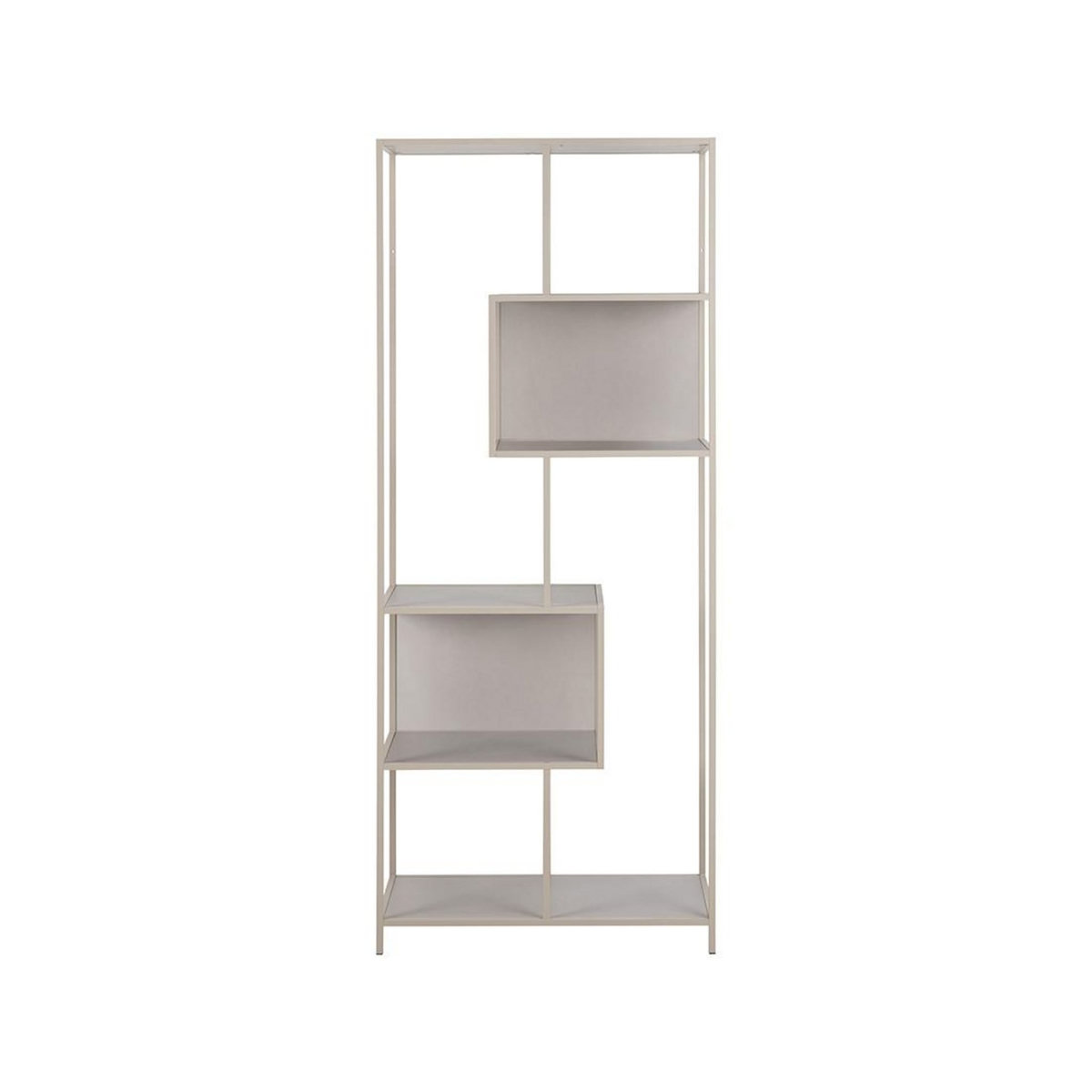 LISA DESIGN Anthea - étagère filaire métal avec plaquage en effet bois blanchi - 77 cm - gris