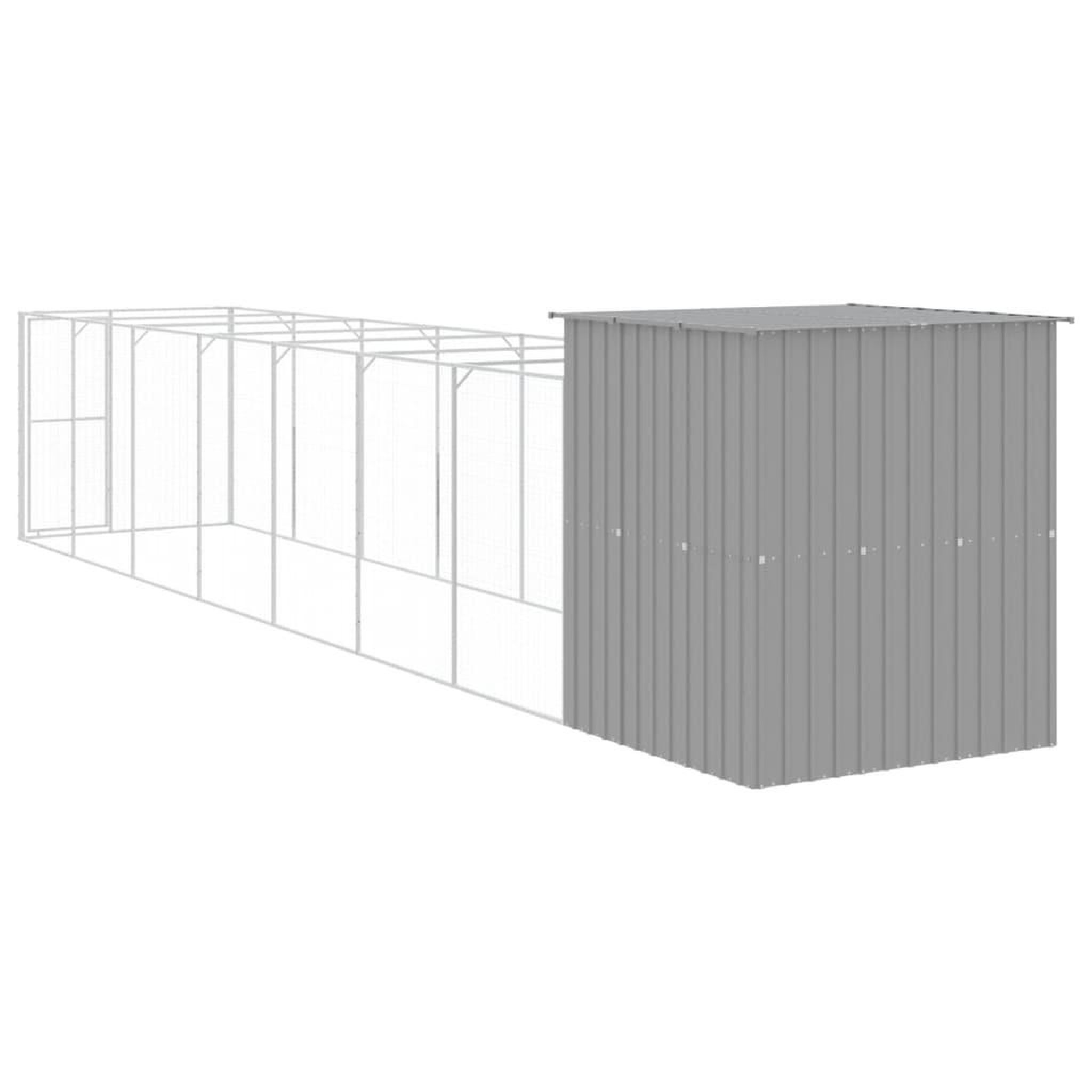 Voir la diapositive 5 : VIDAXL Niche pour chien avec cour gris clair 165x863x181 cm