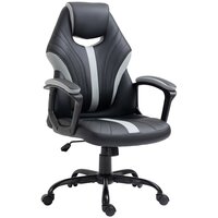Homcom - Fauteuil gaming inclinable réglable avec repose-pied tissu maille