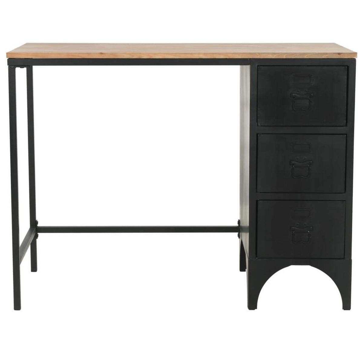 VIDAXL Bureau a piedestal unique Bois de sapin et acier 100x50x76 cm