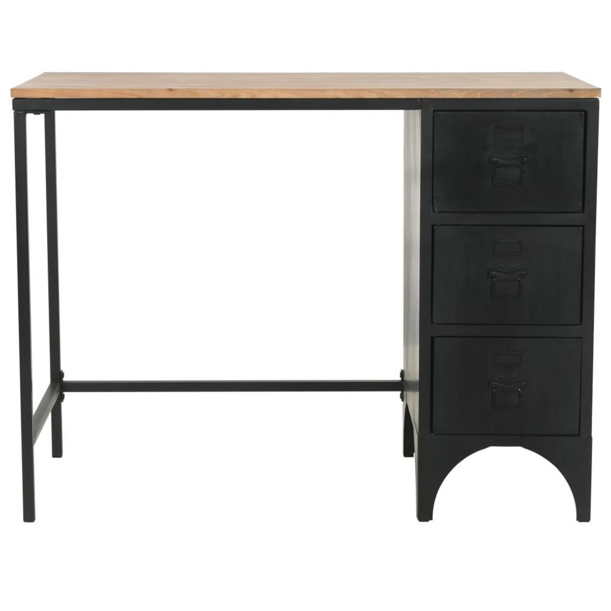 VIDAXL Bureau a piedestal unique Bois de sapin et acier 100x50x76 cm
