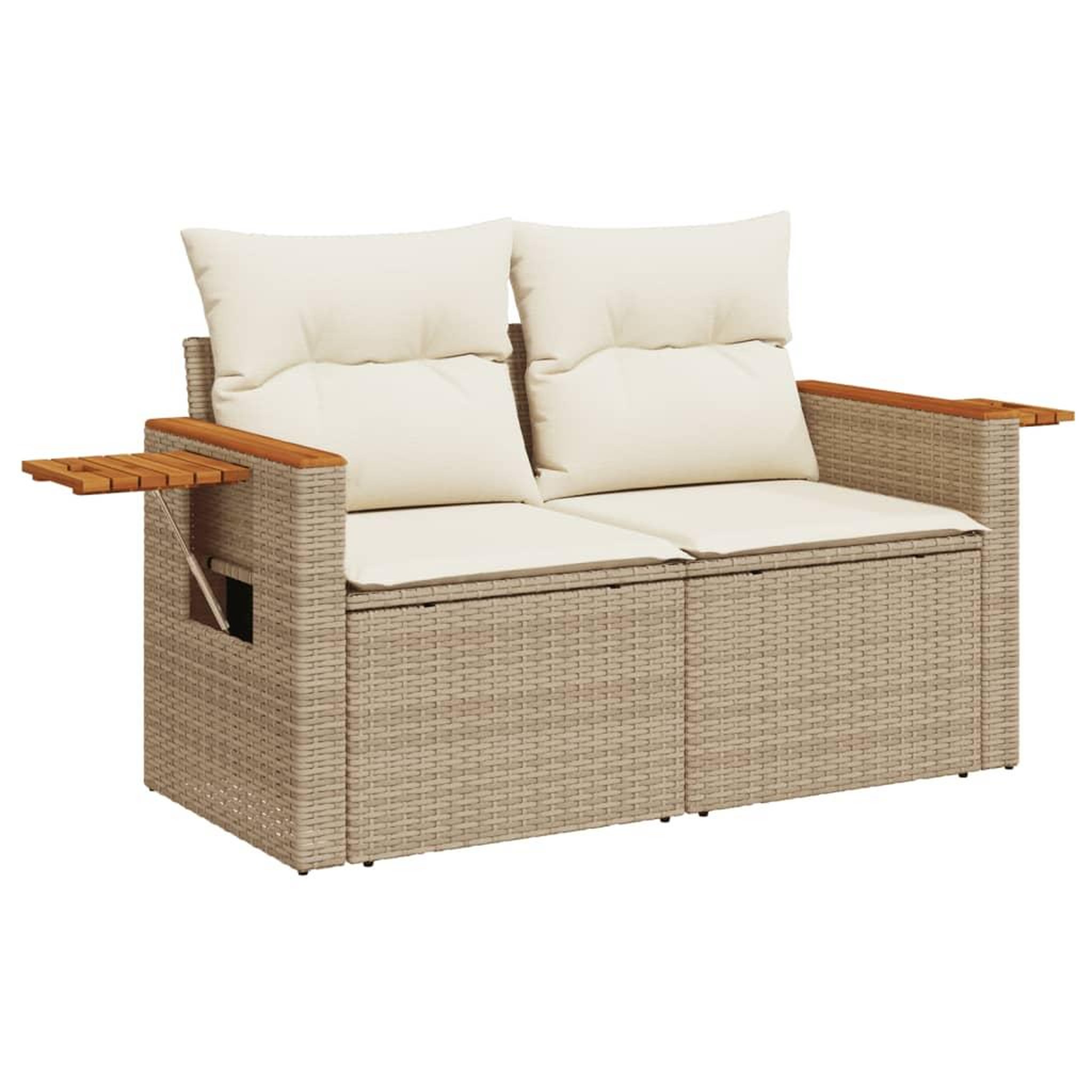 Voir la diapositive 4 : VIDAXL Salon de jardin avec coussins 9 pcs beige resine tressee