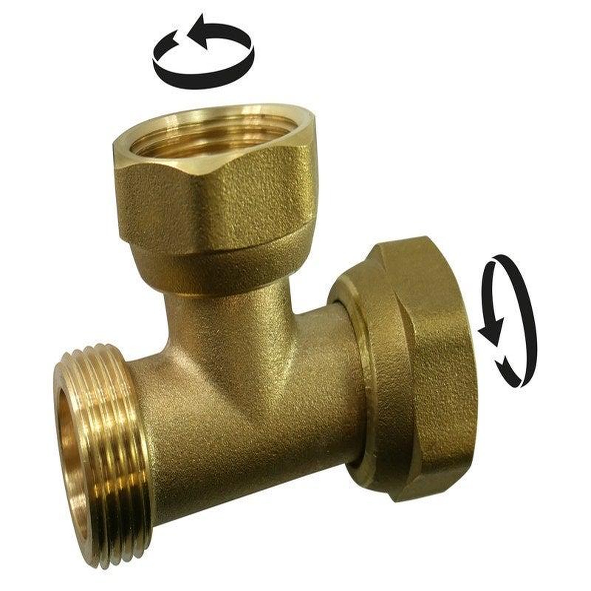 CENTRALE BRICO Té double m/f à visser laiton F 15 x 21 pour tube en cuivre