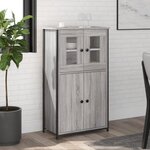 VIDAXL Buffet haut sonoma gris 62x32x106,5 cm bois d ingénierie