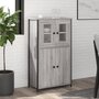 Voir la diapositive 1 : VIDAXL Buffet haut sonoma gris 62x32x106,5 cm bois d ingénierie