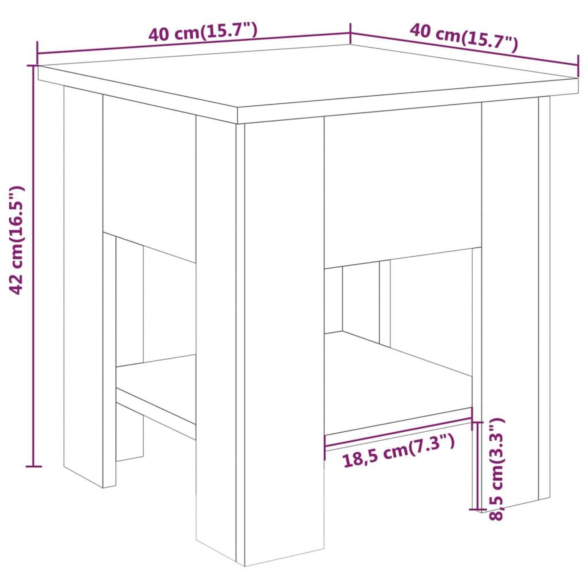 Voir la diapositive 6 : VIDAXL Table basse noir 40x40x42 cm bois d'ingenierie