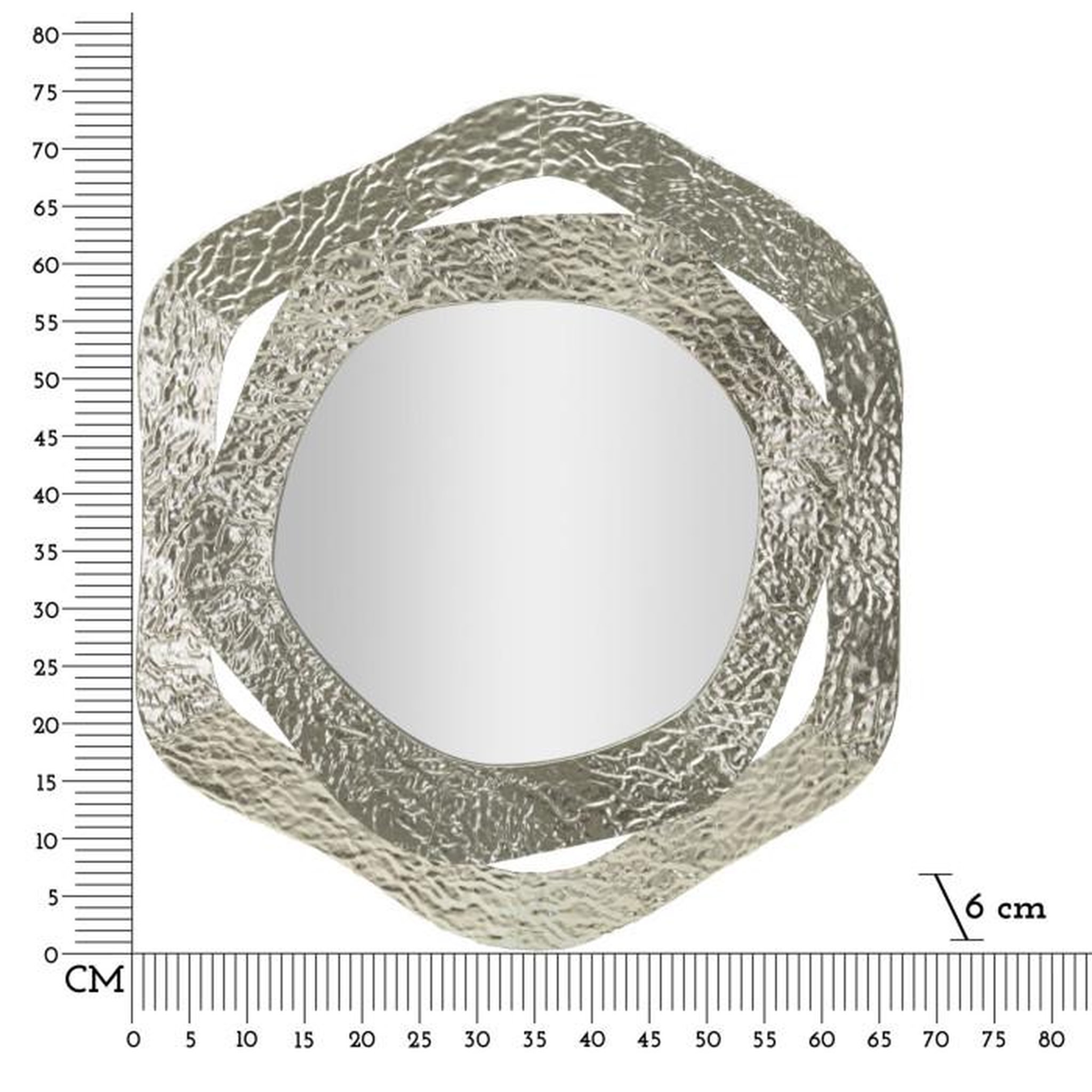 Voir la diapositive 6 : Paris Prix Miroir Mural Design  Aury  75cm Argent