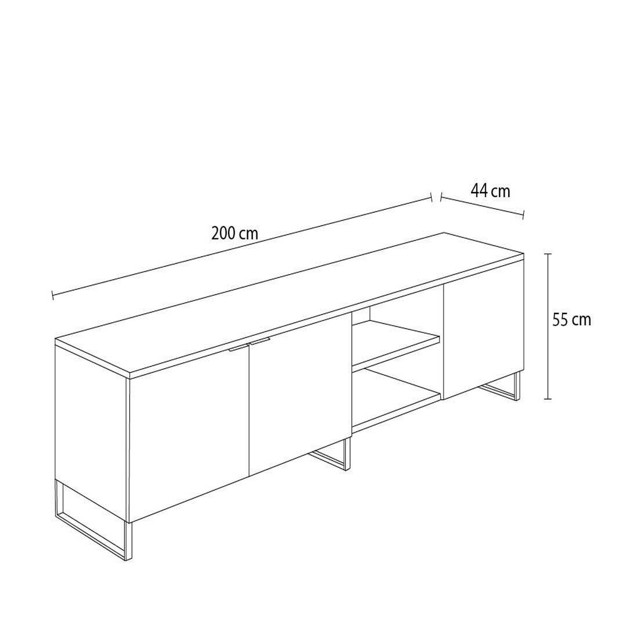 Voir la diapositive 4 : Bobochic Bobochic auxane - meuble tv - bois et noir - 200 cm - style contemporain