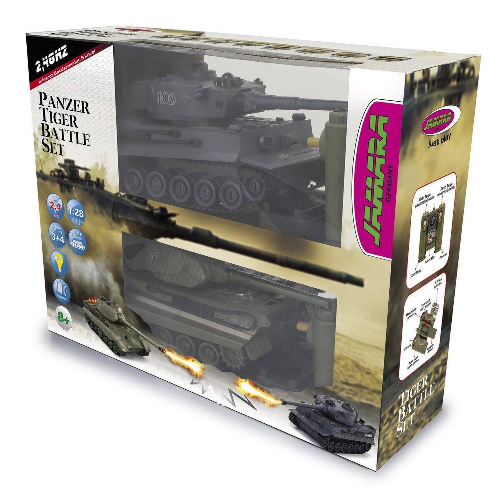 Voir la diapositive 2 : Jamara Panzer Tiger Battle Set 1:28 2,4GHz
