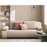 BEST MOBILIER Elio - canapé 3 places convertible - avec coffre - en velours et velours côtelé. Coloris disponibles : Gris, Jaune, Rose, Bleu, Vert, Beige