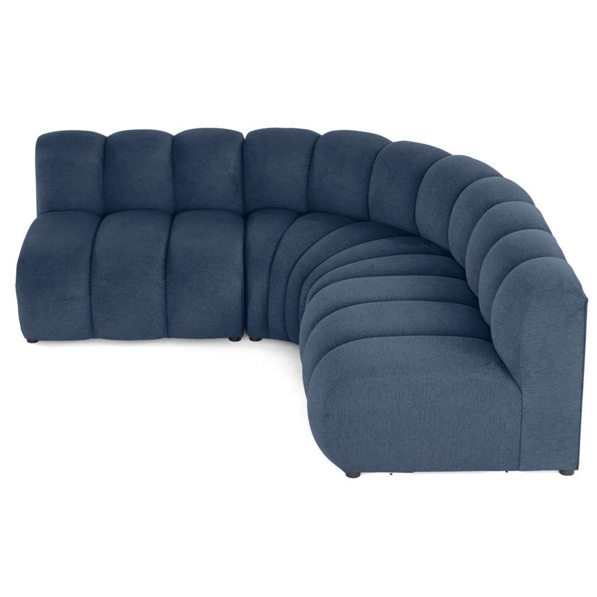 LISA DESIGN Debbie - canapé modulable d'angle réversible 4 places sans accoudoirs en tissu texturé