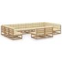 Voir la diapositive 2 : VIDAXL Salon de jardin 12 pcs avec coussins marron miel bois de pin
