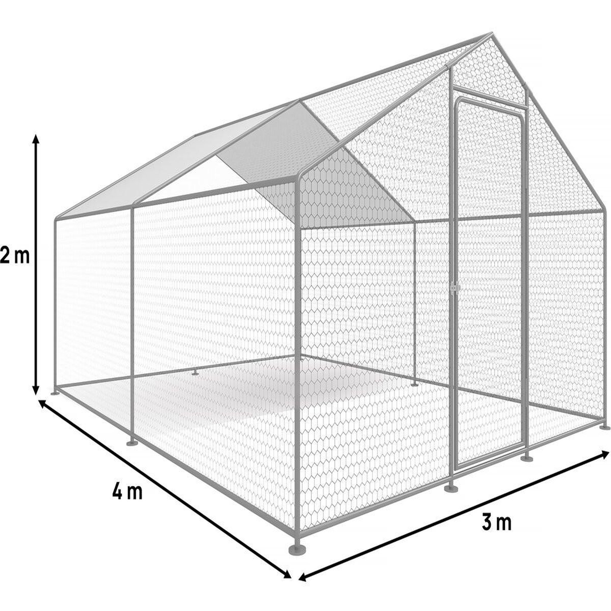 Voir la diapositive 3 : Habitat et Jardin Enclos à poules 12 m² parc grillagé 4 x 3 x 2 M acier galvanisé