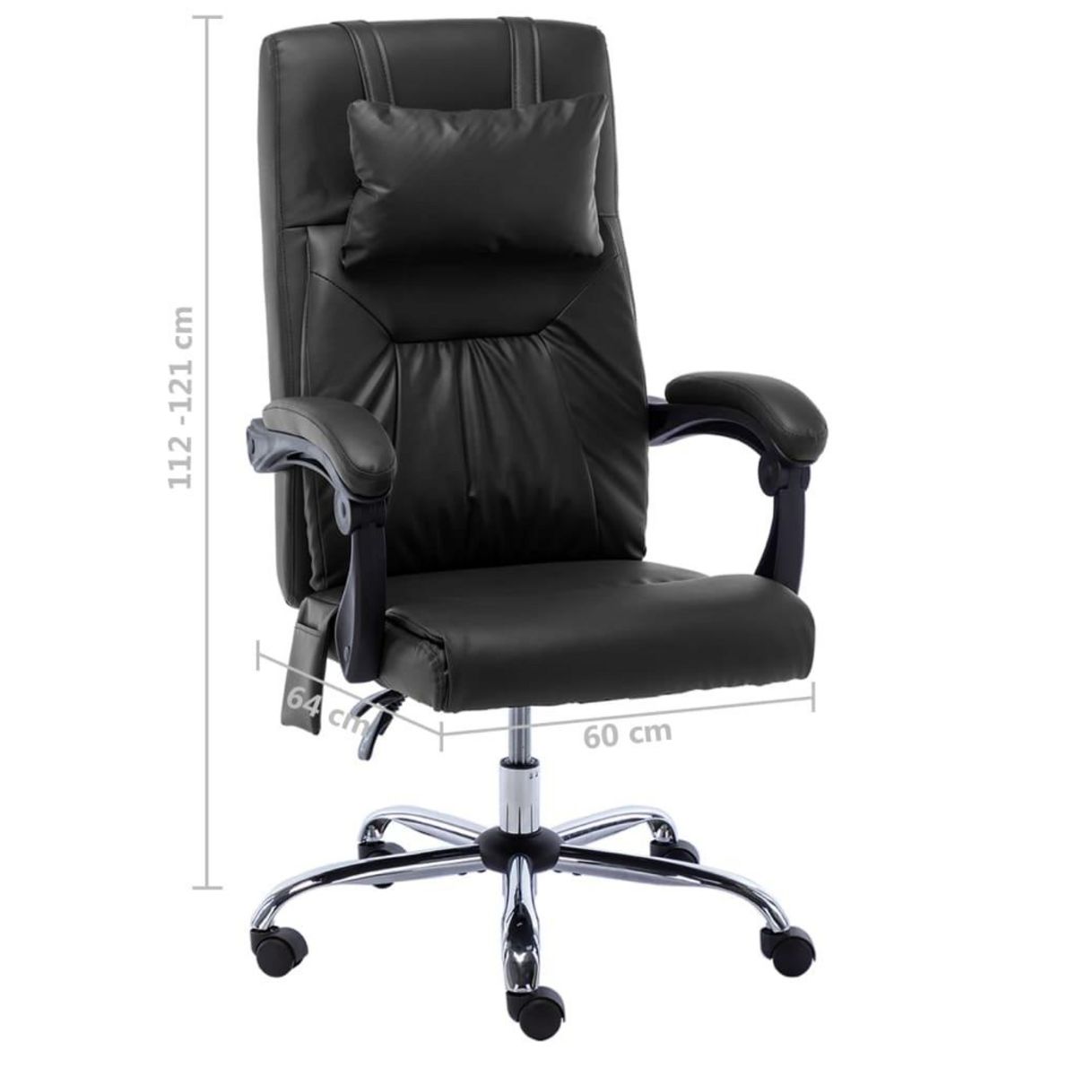 VIDAXL Chaise de bureau de massage Noir Similicuir