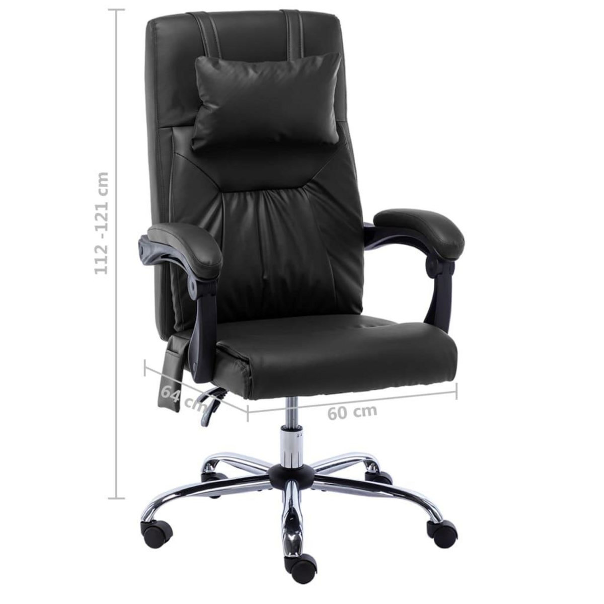 VIDAXL Chaise de bureau de massage Noir Similicuir