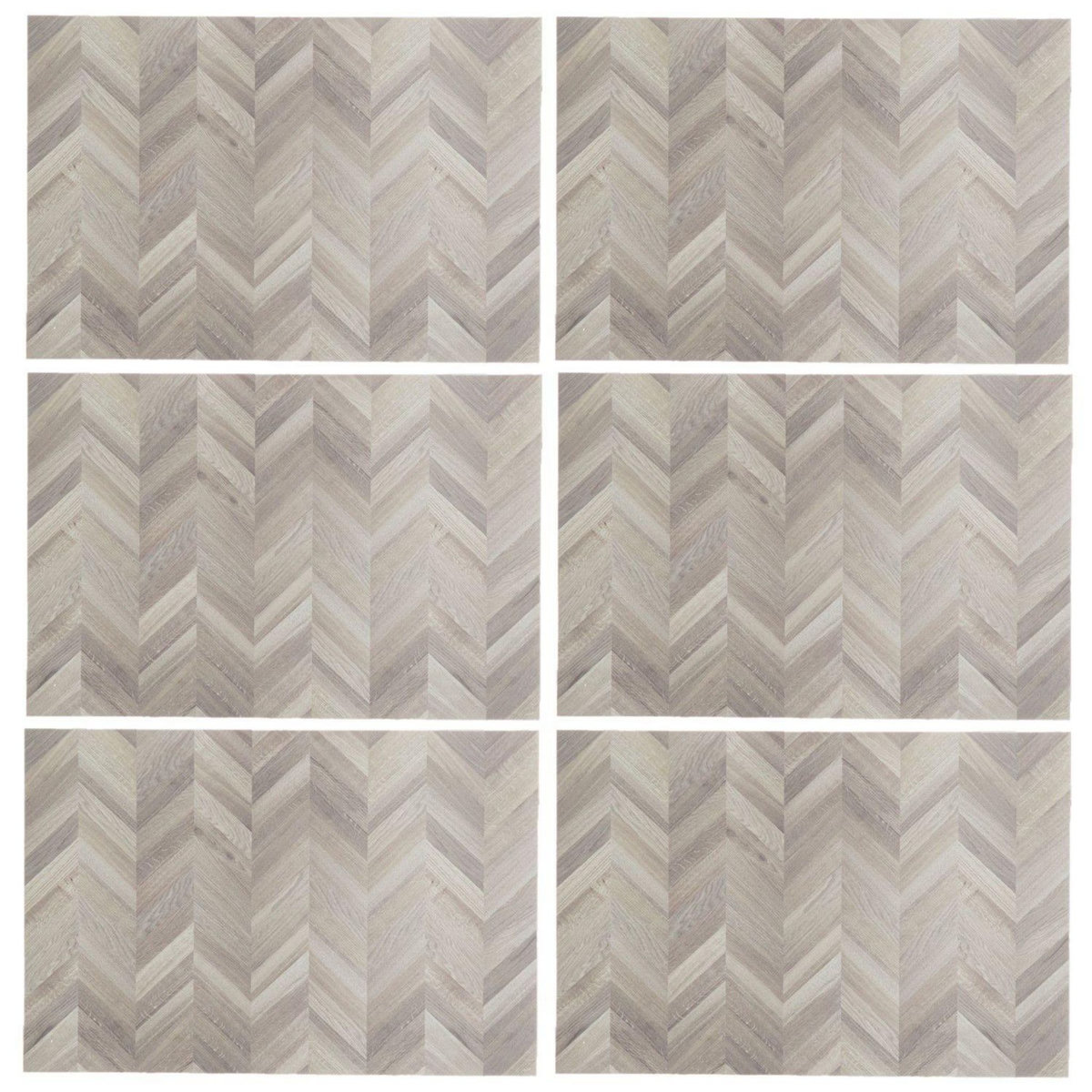 ATMOSPHERA Lot de 6 sets de table effet chevrons AUTHENTIQUE - 45 x 30 cm